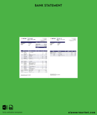 United Kingdom Natwest Banka Hesap Özeti word 2 pages, version 2