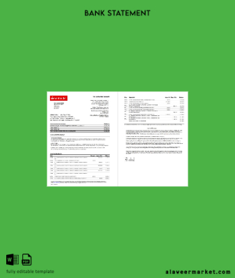 United Kingdom Santander Banka Hesap Özeti excel (2 pages)