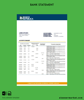Uruguay Banco De La Republica Oriental Del Uruguay Banka Hesap Özeti word