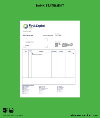 Zambia First Capital Banka account Hesap Özeti word