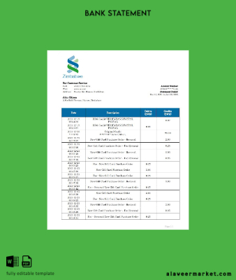 Zimbabwe Standard Chartered Banka Hesap Özeti word