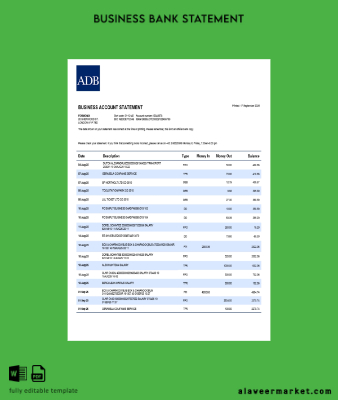 ADB firm account Hesap Özeti Word and PDF Şablon (1)