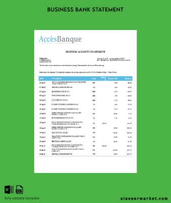 Access firm account Hesap Özeti Word and PDF Şablon (1)