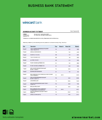 Aschheim Kart İşletme firm account Banka Hesap Özeti Word and PDF format