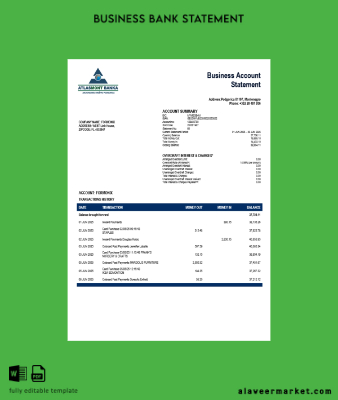 Atlasmont enterprise account Hesap Özeti Word and PDF Şablon (1)