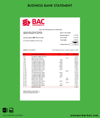 BAC Credomatic enterprise Hesap Özeti Word and PDF format (1)