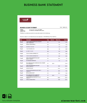 Canadian Money Mentors (MM) İşletme organization checking Hesap Özeti Word and PDF format