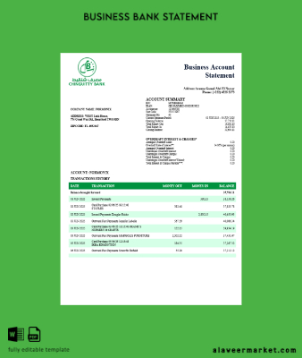 Chinguitty firm account Hesap Özeti Word and PDF Şablon (1)