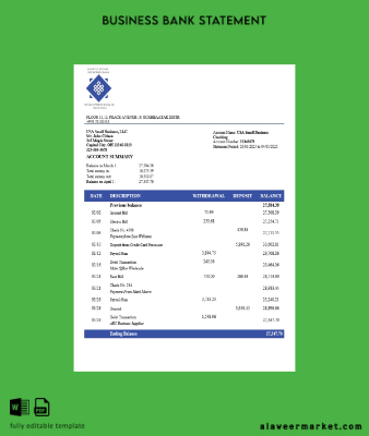 Development Banka of Moğolistan organization checking account Hesap Özeti Word and PDF Şablon (1)