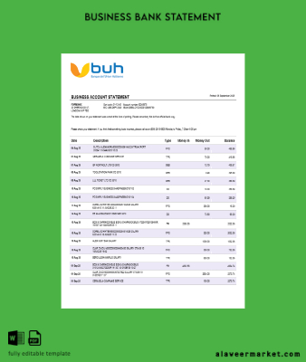 Haiti BUH İşletme firm Hesap Özeti Word and PDF format