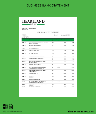 Heartland firm account Banka Hesap Özeti Word and PDF format (1)