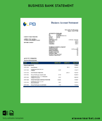 Letonya LPB İşletme firm Hesap Özeti Word and PDF format (1)