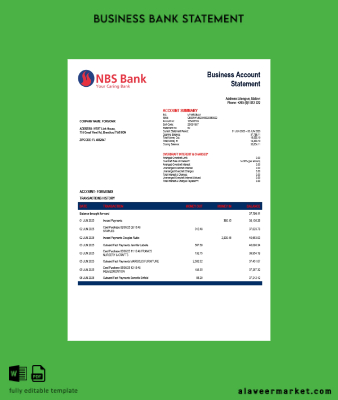 NBS enterprise account Hesap Özeti Word and PDF Şablon (1)