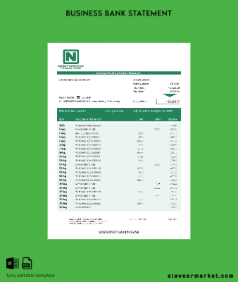 NORTHWEST Savings Banka Banka Hesap Özeti