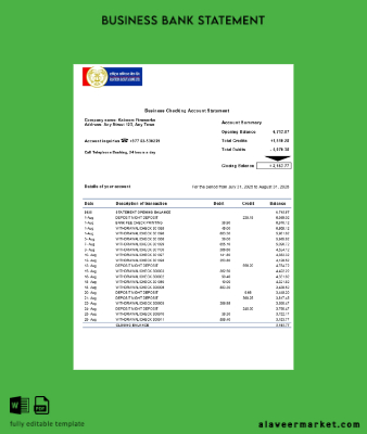 Rastriya Banijya firm account Hesap Özeti Word and PDF Şablon (1)