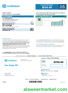 Con Edison utility business bill, page 1, SCR