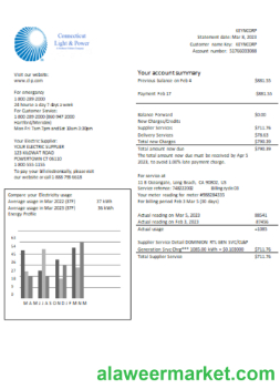 Connecticut Light & Power electricity utility business bill, SCR