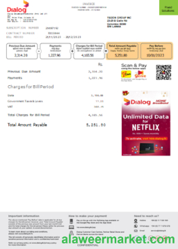 Dialog utility business bill, page 1, SCR