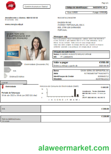 EDP Portugal electricity utility business bill, scr