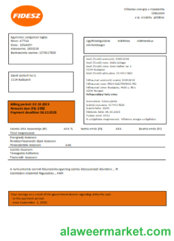 FIDESZ easy to fill utility business bill, SCR