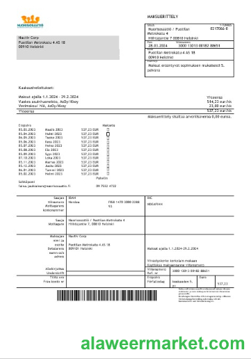 Finland Nuorisos__ti_ Youth Foundation business bill template in Word formats1