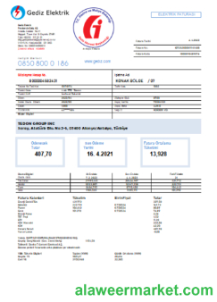 Gediz Elektrik utility business bill, SCR