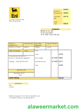 Italy Gas utility business bill, SCR