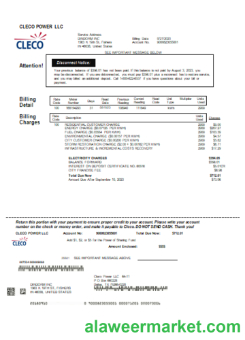 Louisiana Cleco Power electricity utility business bill, SCR