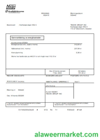 NVSH Energi utility business bill, SCR