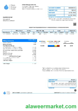 Norway Clean Energy Invest AS business utility bill template in Word and PDF formats, good for address prove