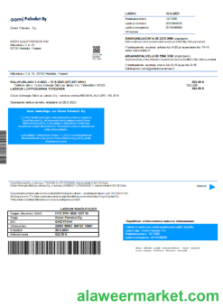 Oomi Palvelut Oy electricity utility business bill, SCR
