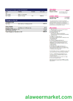 Opus Energy electricity utility business bill, page 2, SCR