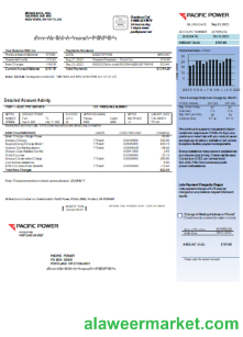 Pacific Power utility business bill, page 1, SCR