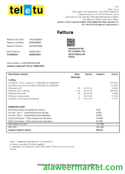 TeleTu S p A utility business bill, SCR
