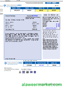Time Warner Cabel utility business bill, page 1, SCR
