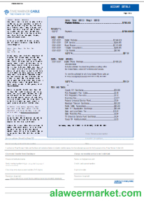 Time Warner Cabel utility business bill, page 2, SCR