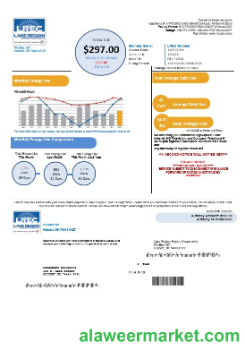 USA Oklahoma LREC Lake Region business utility bill template in Word and PDF formats