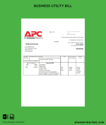 APC Elektrik Fatura İşletme Fatura