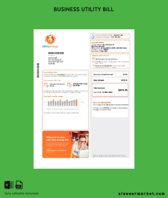 Alinta energy Gaz Fatura İşletme Fatura page 1