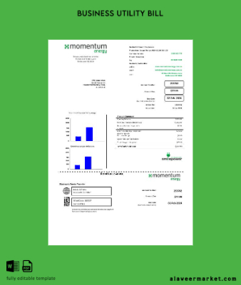Avustralya Momentum Energy İşletme Fatura Fatura
