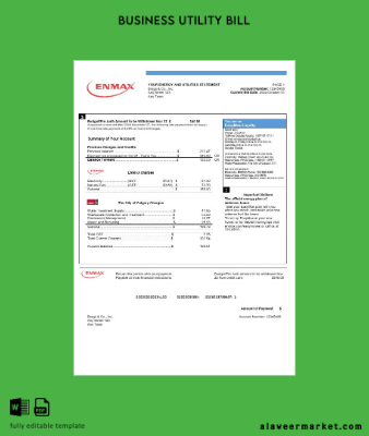 Kanada Enmax İşletme Fatura Fatura