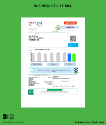 Kolombiya ENEL energy İşletme Fatura Fatura