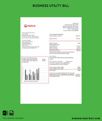 Çek Cumhuriyeti Veolia Energy Çek Cumhuriyeti Republic energy İşletme Fatura Fatura