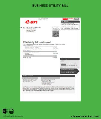 E.ON UK Elektrik Fatura İşletme Fatura page 1