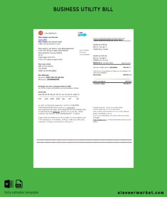 EDF Fransa proof of address Fatura İşletme Fatura