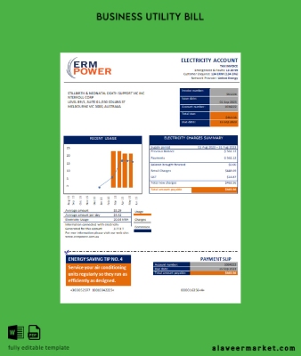 ERM Power Elektrik proof of address Fatura İşletme Fatura
