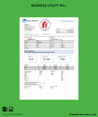 Gediz Elektrik Fatura İşletme Fatura