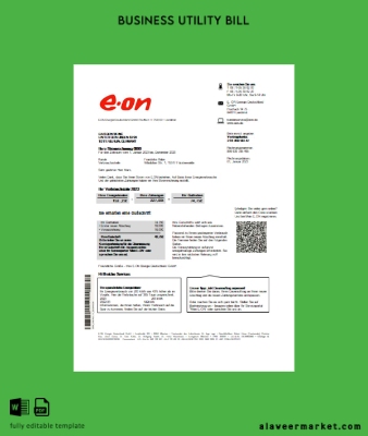Almanya E.ON Energie Elektrik Fatura İşletme Fatura