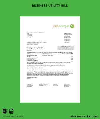 Almanya Prioenergie proof of address İşletme Fatura Fatura