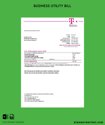 Almanya T Mobile İşletme Fatura Fatura